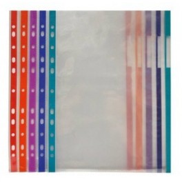 Fundas multitaladro T.Folio con borde de color Fundas multitaladro T.Folio con borde de color