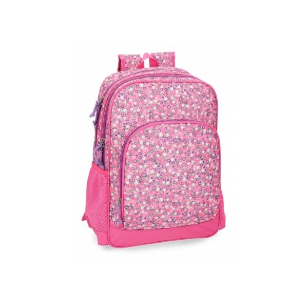 Mochila Escolar Nina Fucsia Doble Compartimento Adaptable A Carro Rosa Suministros Hiperbole