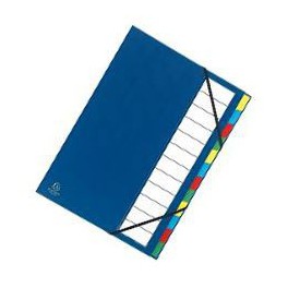 Carpeta clasificadora. 12 Pestañas en plástico forrado y gomas Carpeta clasificadora. 12 Pestañas en plástico forrado y gomas
